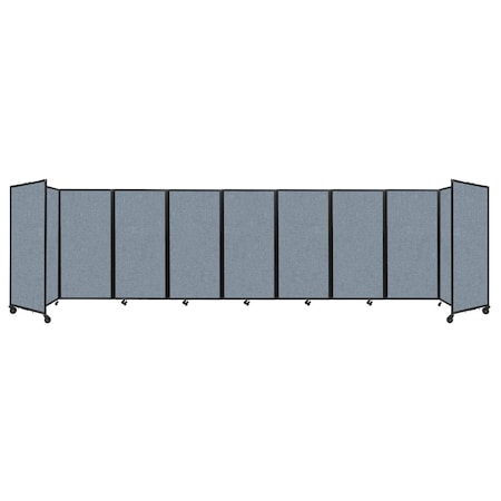 Versare Room Divider 360 Folding Portable Partition 25' x 6' Powder Blue Fabric 1172904